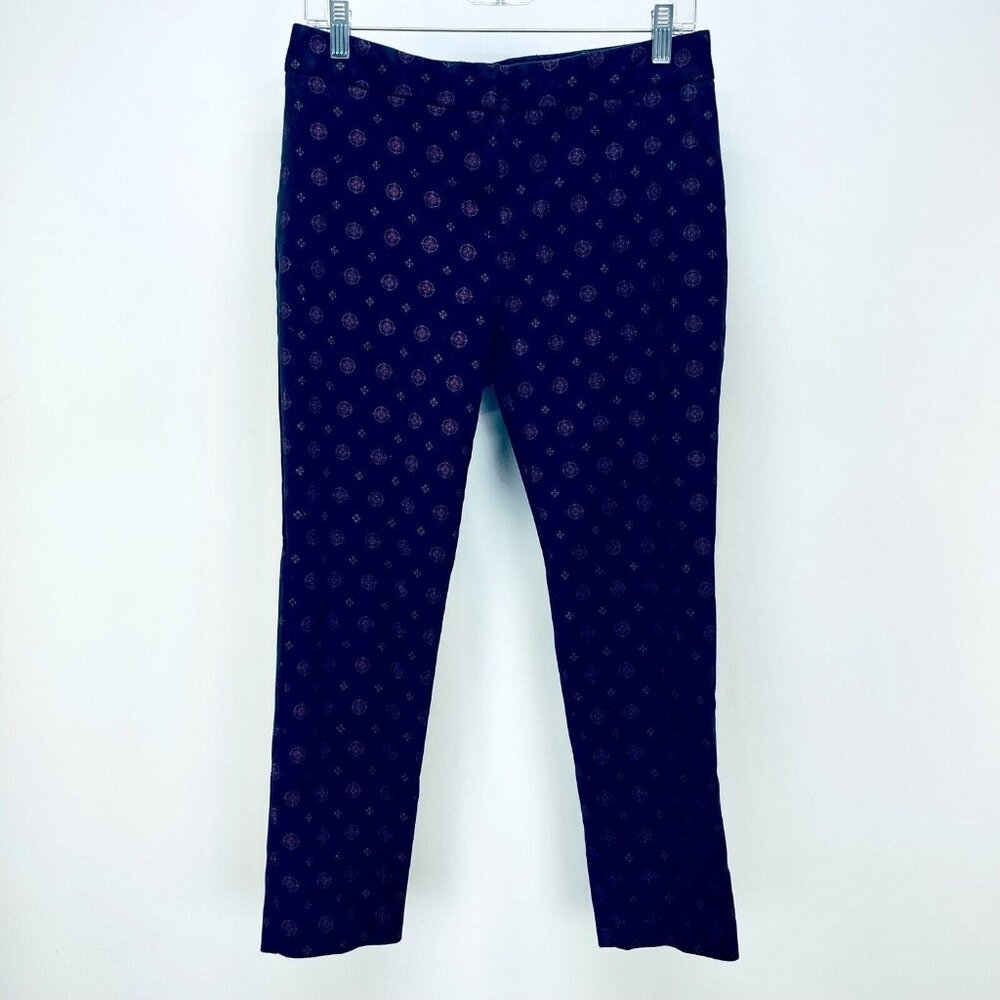 LIZ CLAIBORNE Pants Size 8 Women’s Career Emma Classic Patterned Crop Black